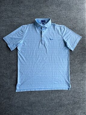 STITCH GOLF Light Blue Performance Polo Abstract Pring M/Large Size